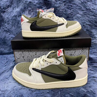 Giày  JD1 Retro Low Travis Scott Medium Oliver , Giày JD1 Travis Cổ Thấp Màu Trắng Xanh