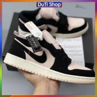 Giày jordan 1 cổ thấp, giày sneaker jordan hồng đen thấp cổ nam nữ full box bill