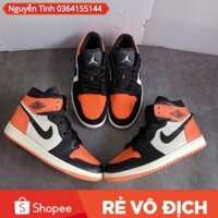Giày Jordan 1, Giày thể thao JD1 cam đen cao thấp nam nữ hàng cao cấp full box _