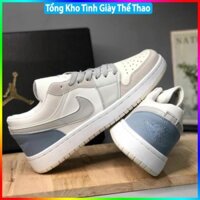 Giày Jordan 1 Low Paris Trắng Xám, JD1 Low Paris Cổ Thấp Gót Xanh Thời Trang Full Box Bill -Top1 -NT19