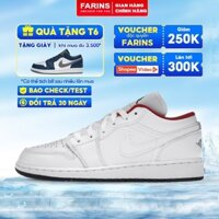 Giày Jordan 1 Low White Red 553560-164 Auth Cho Nam Nữ, Jordan 1 Low Real Fullbox Farins Store