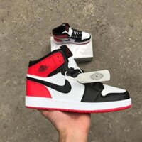 Giày Jordan 1 retro high og bred toe, Giày thể thao Jd1 cao cổ đen đỏ nam nữ full box bill Xịn