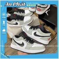 Giày Jordan cổ thấp xám nhạt nam nữ, Giày Jordan 1 low light smoke grey xám tro, Sneaker JD1 bản đẹp full box bill