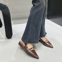 Giày Judy- Giày Sandal Slingback Meibaiyi Mũi Nhọn Khuy Nối 3p QCCC