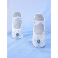 Giày Khiêu Vũ Trắng Trẻ Em Đế Mềm Tập Giày Bé Gái Nhảy Múa Ballet Trung Quốc Khiêu Vũ Canvas Giày Khiêu Vũ Chuyên Dụng