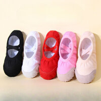 Giày Khiêu Vũ Trẻ Em Bé Gái Giày Ba Lê Sinh Viên Màu Trơn Giày Yoga