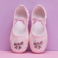 Giày khiêu vũ vương miện đế mềm dành cho trẻ em Giày múa ba lê trẻ em Giày múa ba lê