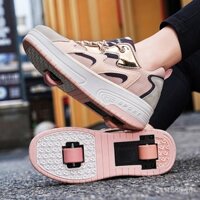 Giày lăn trẻ em bánh đôi cho bé trai với bộ trượt, giày đi bộ cho bé gái có bánh xe, giày lăn cho học sinh có thể tháo rời, giày lăn cho người lớn EHS8