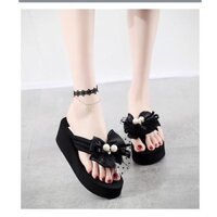 Giày Lật Cao Gót Nữ Thời Trang Mùa Hè Mặc Ngoài Đế Dày Flip-Flops Influencer Dép 202