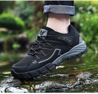 Giày leo núi cổ thấp Qi Feng PB03, Giày Trekking nam nữ màu đen