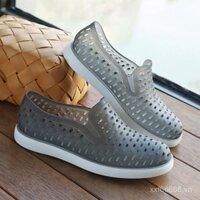 Giày lỗ mùa hè đế dày thoáng khí bằng nhựa, Dép nam lái xe kiểu hot, giày mũi chống mùi, chống trượt chống mài mòn thường ngày