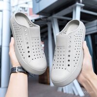 Giày lỗ mùa xuân hè Dép lê lội nước chống trượt thường ngày ngoài trời Nam Nữ Dép lê đi biển bít mũi giày sân vườn
