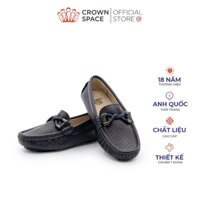 Giày Loafer Bé Trai Giày Lười Da Mềm Cao Cấp Phối Chi Tiết Bện Thừng Thanh Lịch Crown Space CRUK453