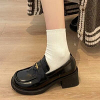 Giày loafer giày búp bê cao gót đế bánh mì kiểu cá tính hot trend thời trang mã K820