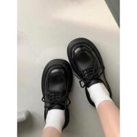 Giày Loliita Dây Buộc Đế Cao 5cm Da Mờ Chống Nhăn
