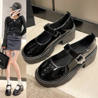 giầy lolita đế cao 5cm khoá cài cánh bướm xinh
