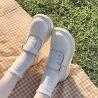 Giày lolita nữ độn đế cao 4,5cm,Giày da ulzzang nữ phong cách Hàn Quốc LT47