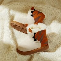 giày lông cho bé Cheerful Mario đế cao ngoài trẻ em giữ nhiệt chống nướcđế dày chống trượt dễ thương boot da lộn