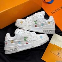Giày Louis Vuitton LV Trainer 54 Signature White Gray
