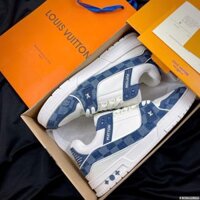 Giày Louis Vuitton LV Trainer Damier Denim Blue
