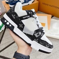 Giày Louis Vuitton Trainer Black White bản Trung Full phụ kiện
