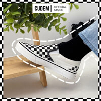 Giày lười caro nam nữ, giày lười vải slip on chất liệu canvas dày dặn thoáng khí S5