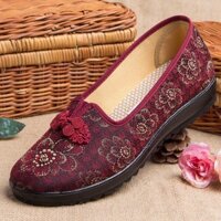 Giày lười cho phụ nữ trung niên, giày búp bê cho bà cho mẹ chống trơn trượt