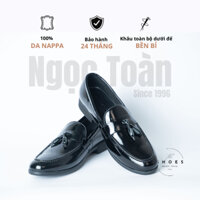 Giày lười công sở nam da nappa bóng lịch thiệp- Đế 4cm nhẹ ôm chân- Bảo hành 24 tháng
