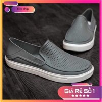 Giày Lười Crocs ROKA CITILAND bản cao cấp nguyên hộp kem combo tất lười