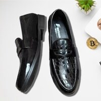 Giầy lười da nam [ băng thủng dập vân cá sấu mẫu mới hot hit nhất 2025]