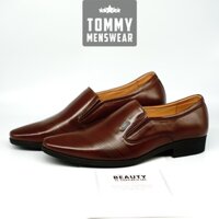 Giày Lười Da Nam Cao Cấp Đế Khâu Da Bò Trẻ Trung TOMMY Giày Công Sở Nam Hàn Quốc Nâu Đen GVN11