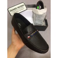 Giày lười da nam hiệu Lacoste đai chữ Lacose
