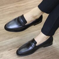 Giày Lười, dáng Dior, không dây, da trơn, đai khoét - X44