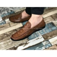 Giày lười đế âm vân hình bàn tay cá sấu GL-51
