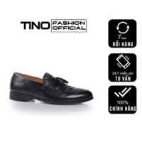 Giày lười, giày công sởda bò bảo hành 12 tháng Tino TN07 dáng công sở màu đen
