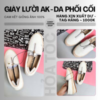 Giày lười hiệu AK, slipon da phối cối