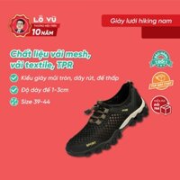 Giày Lưới Hiking nam, giày mũi tròn, dây rút, đế thấp, Giày Cao Cấp