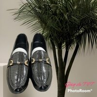 Giày Lười Nam Công Sở Da Bóng-Dập vân ô vuông sang trọng