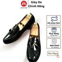 Giày lười nam công sở giá rẻ da bóng có nơ - 39