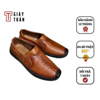 Giày lười nam da bò cao cấp màu nâu - DI9216 - Chú Tuấn Giày