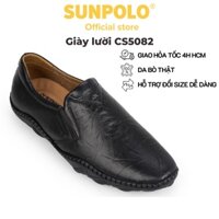 Giày lười nam Da bò cao cấp SUNPOLO giày đi làm đi chơi dự tiệc CS5082