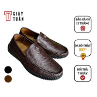Giày lười nam da bò đế cao su dẻo bảo hành 12 tháng - 7283-05 - Chú Tuấn Giày