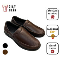 Giày lười nam da bò thật đế cao su khâu full đế - TH767 - Chú Tuấn Giày