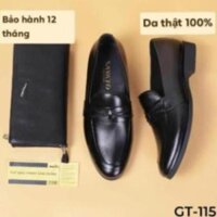 Giày lười nam da bóng công sở cao cấp - giày da bò chính hãng - GT115