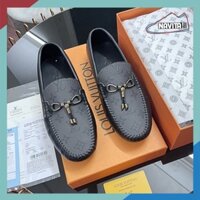 Giày lười nam da thật  Louis VT , giày mọi lót da đế cao su Bản đẹp fullbox thẻ bill. [ Bảo hành nổ da bong đế ]