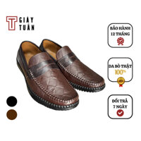 Giày lười nam đế cao su dẻo may full đế bảo hành 12 tháng - 7283-07 - Chú Tuấn Giày