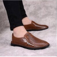 Giày lười nam, giày rọ đục lỗ thoáng khí phù hợp với mùa hè