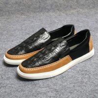 Giày lười nam kiểu da cá sấu chất lượng cao GN574 Gấu Nâu hỗ trợ đổi trả trong 15 ngày