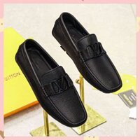 Giày lười nam LV da bò nhập khẩu, Giày lười nam hàng hiệu chính hãng cao cấp mã QC02 - THỎ NGỌC