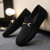 Giày lười nam mới, giày vải thoáng khí, giày lười nam kiểu Hàn Quốc, giày lái xe đế mềm, giày da lộn nam